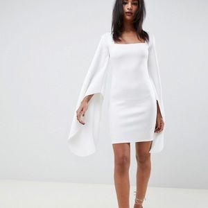 ASOS Design cape sleeve white minidress